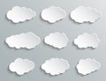 Set paper white clouds Royalty Free Stock Photo
